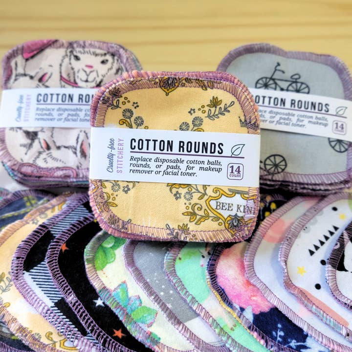 Cruelty-Free Stitchery - Wholesale Face & Body Wipes - Reusable Cotton Rounds - Assorted Mix0
