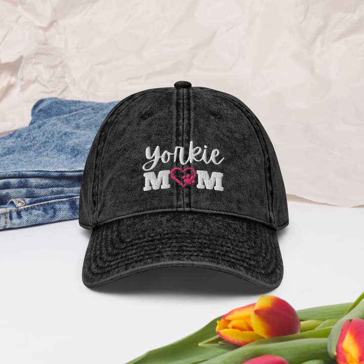 Vintage Style Women's Yorkie Mom Dog Lovers Baseball Cap for wholesale by Sweet party Place