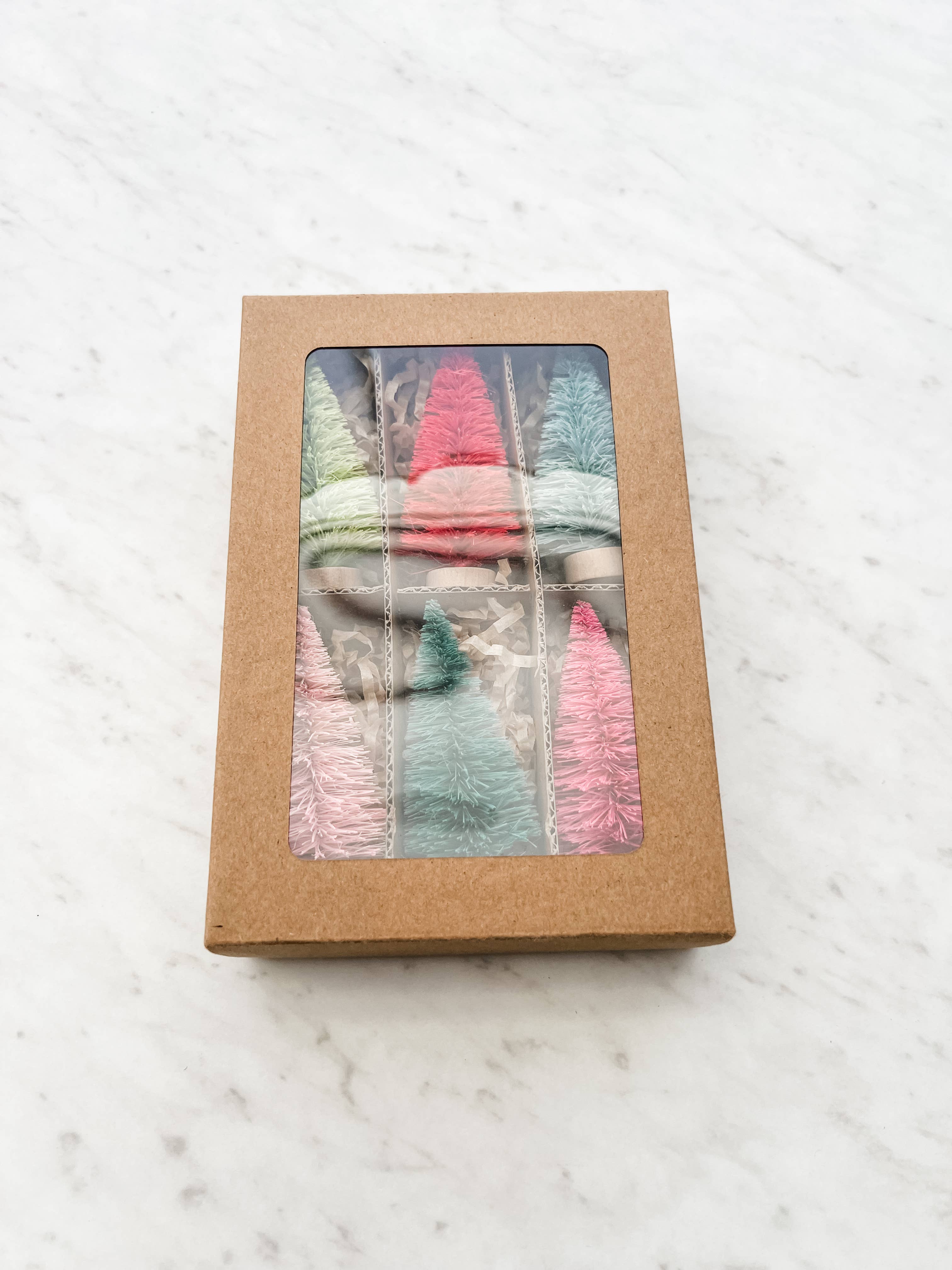 Trim & Twine - Wholesale Christmas Decoration - Colorful Bottle Brush Trees - Set of 63