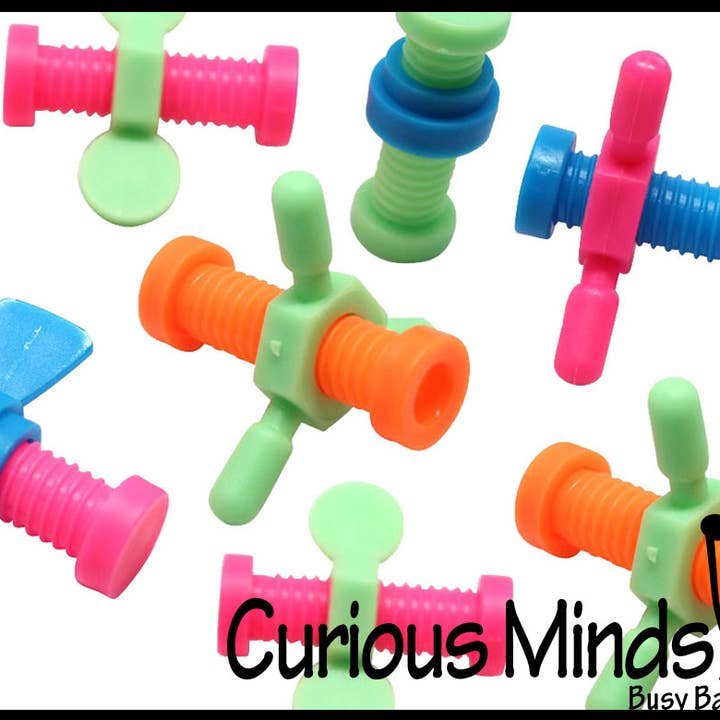 Curious Minds Toys - Wholesale Fidget Toy - Kids - 1 Pencil Topper Nuts and Bolts - Spinning Hand Fidget - Anx1