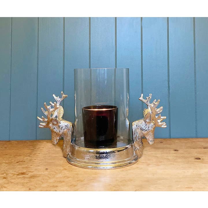 Geko Products - Wholesale Candle Holder - Stag Double Head Pillar Candle Holder
