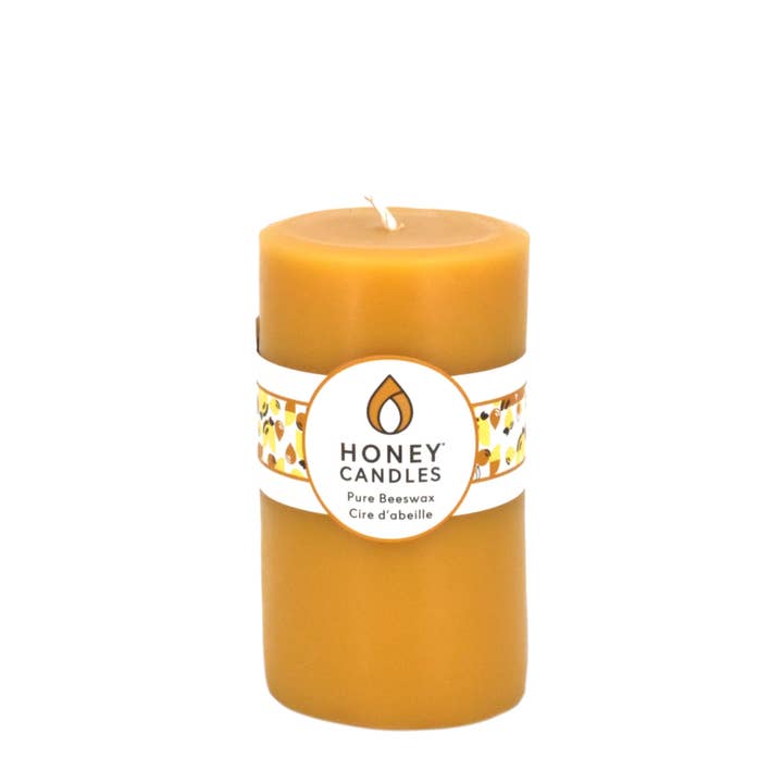 Honey Candles - Wholesale Pillar Candle - Natural Beeswax Pillar Candle - 5"