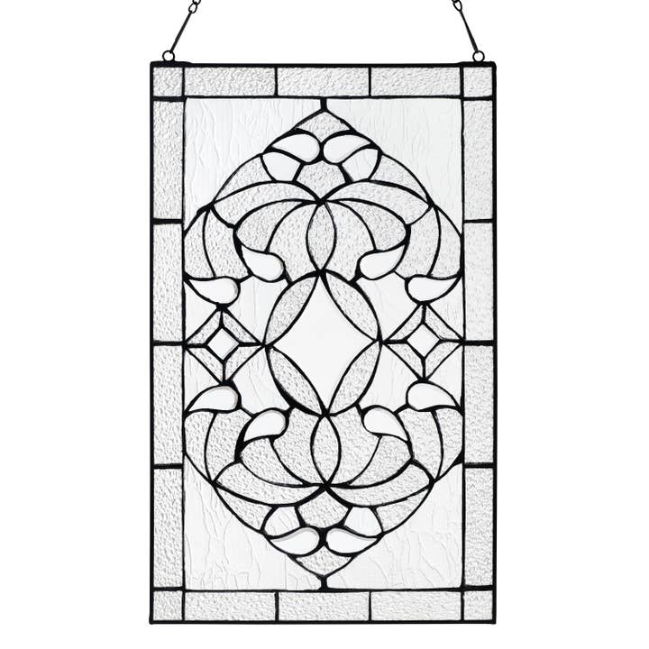 River of Goods - Wholesale Decorative Panel - 20"H Clear Floral Beveled Glass Window Panel