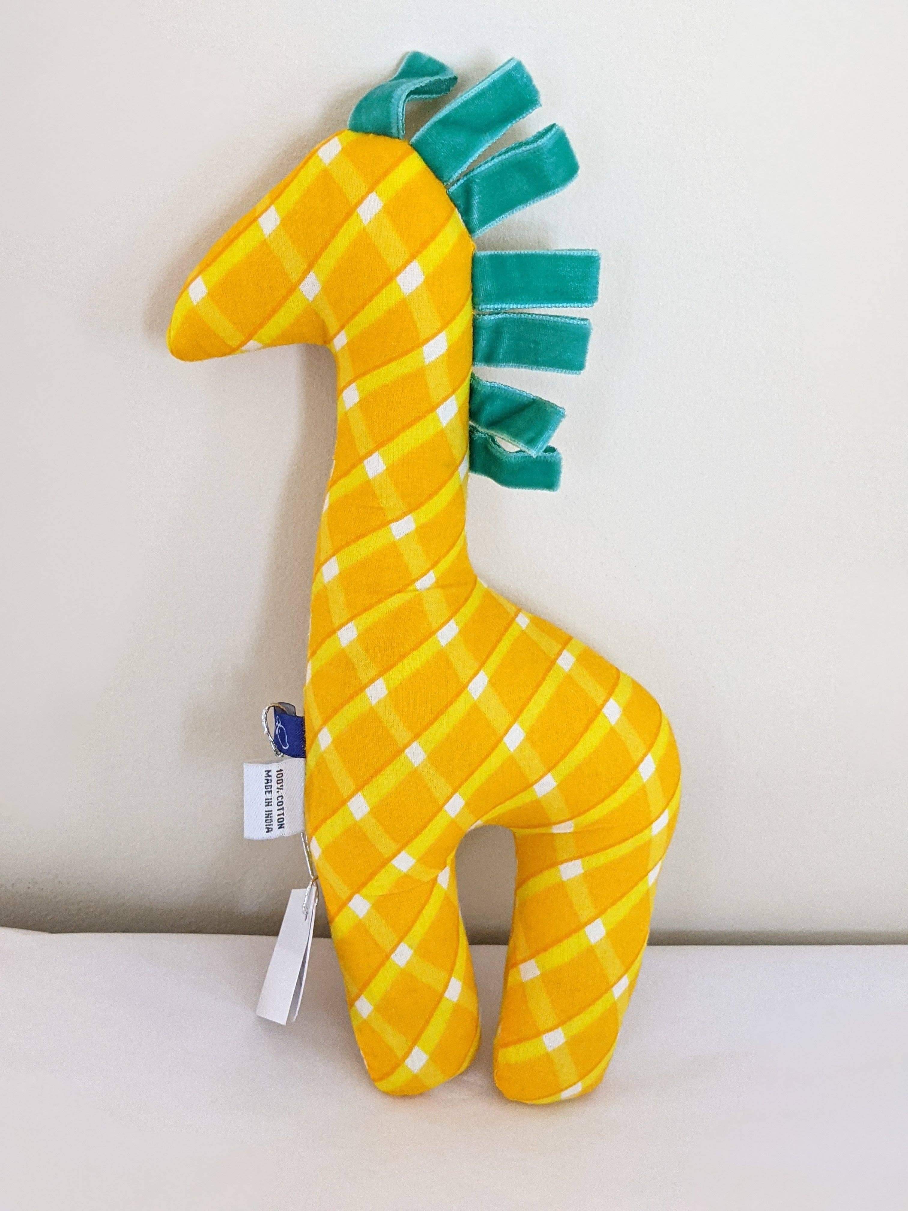 Curiosity - Vente Peluche – enfant et bébé - Jouet en peluche girafe en ruban de coton4