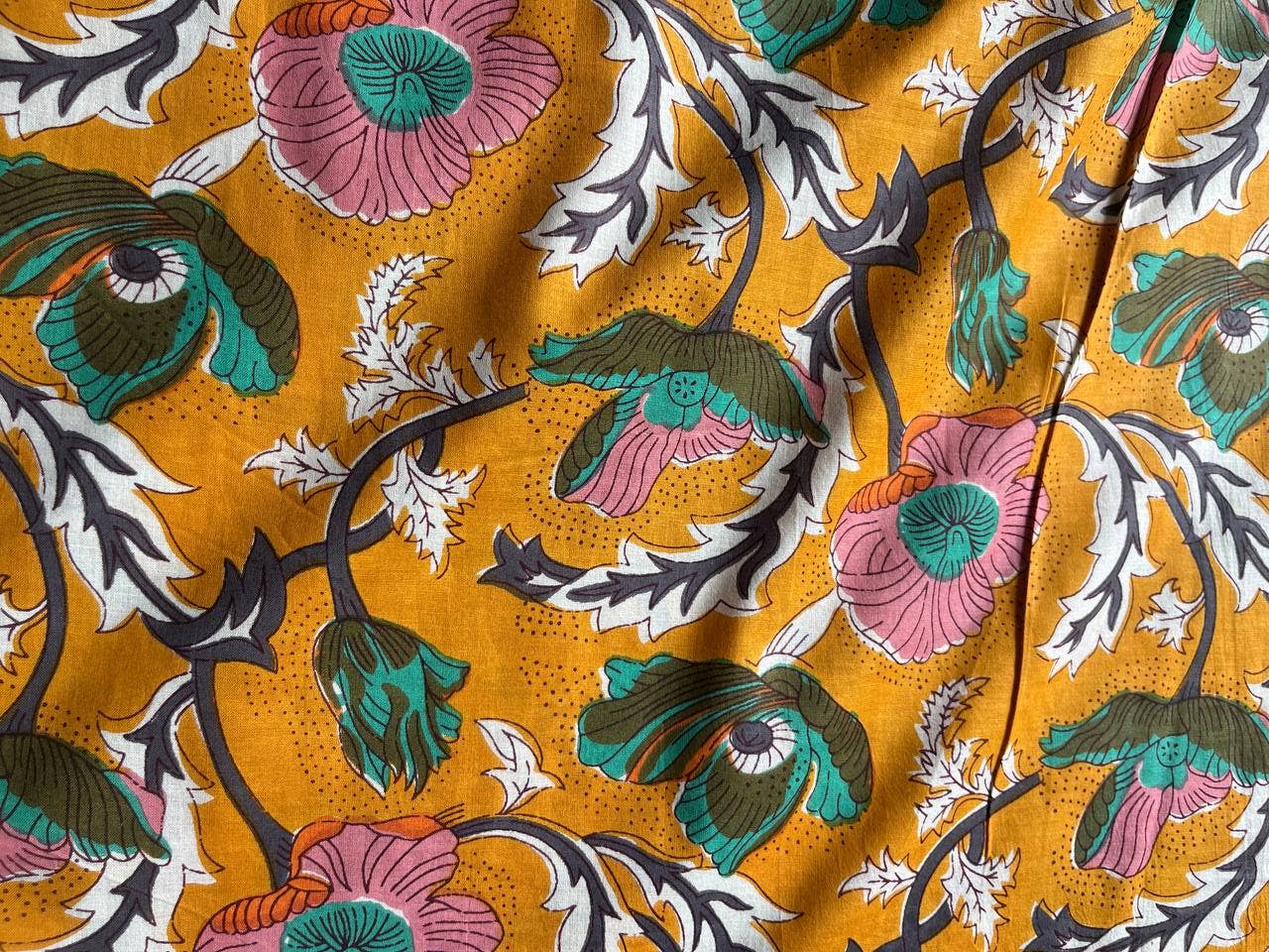 Bhawana Handicrafts – wholesale Fabric paint – Sanganeri Floral Craft Indian Hand Print Dressmaking Block1