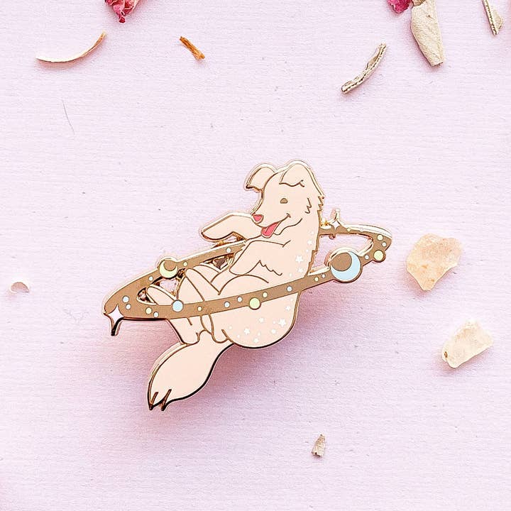 Alum and Ink - Wholesale Lapel Pin/Button - Cosmic Dog Enamel Pin1