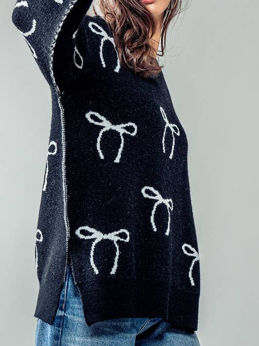 Urban Daizy - Wholesale Knit Sweater - Women's - Flirty Bow Knit Sweater