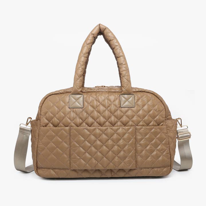 Jen & Co. - Wholesale Weekender Bag - Women's - M2401 Mills Quilted Nylon Weekender Bag5