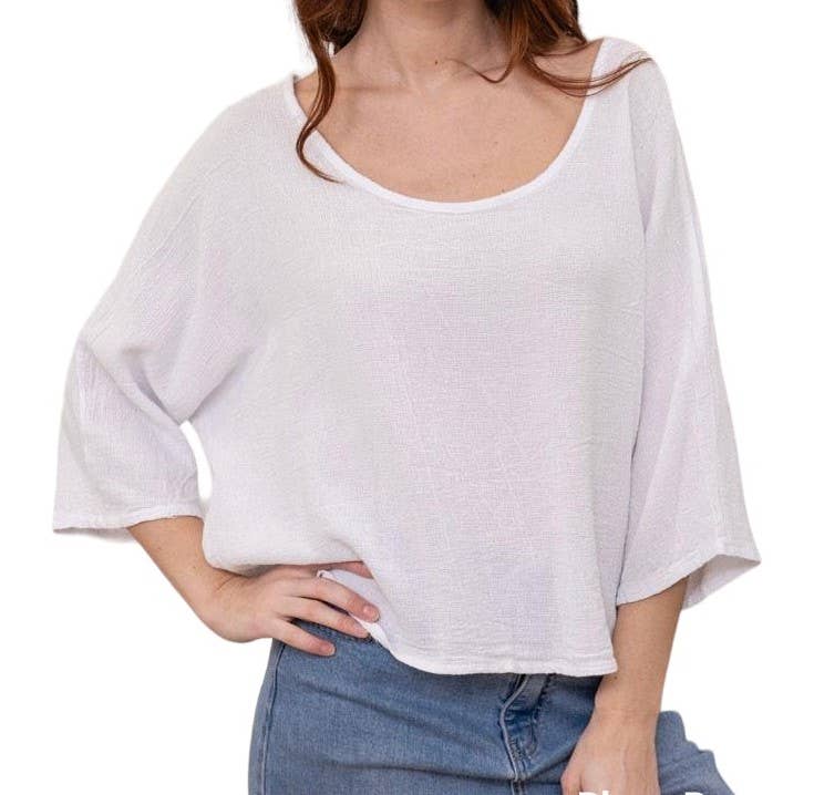 la maison des fibres naturelles – wholesale T-shirt – women's – TOP 3791 90% COTTON 10% LINEN0