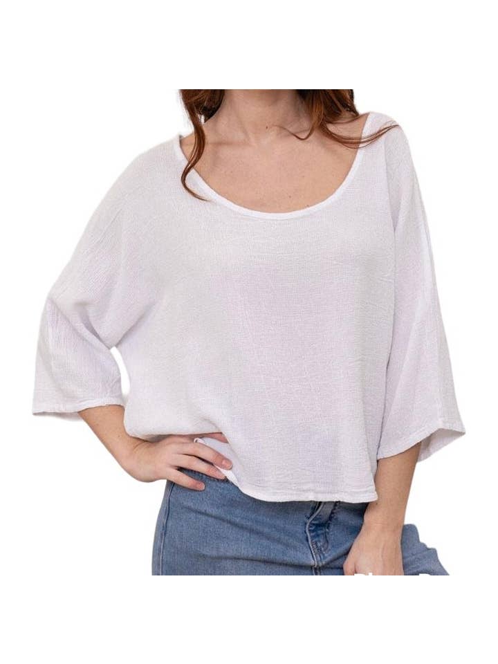 la maison des fibres naturelles - Wholesale T-shirt – women's - TOP 3791 90% COTTON 10% LINEN
