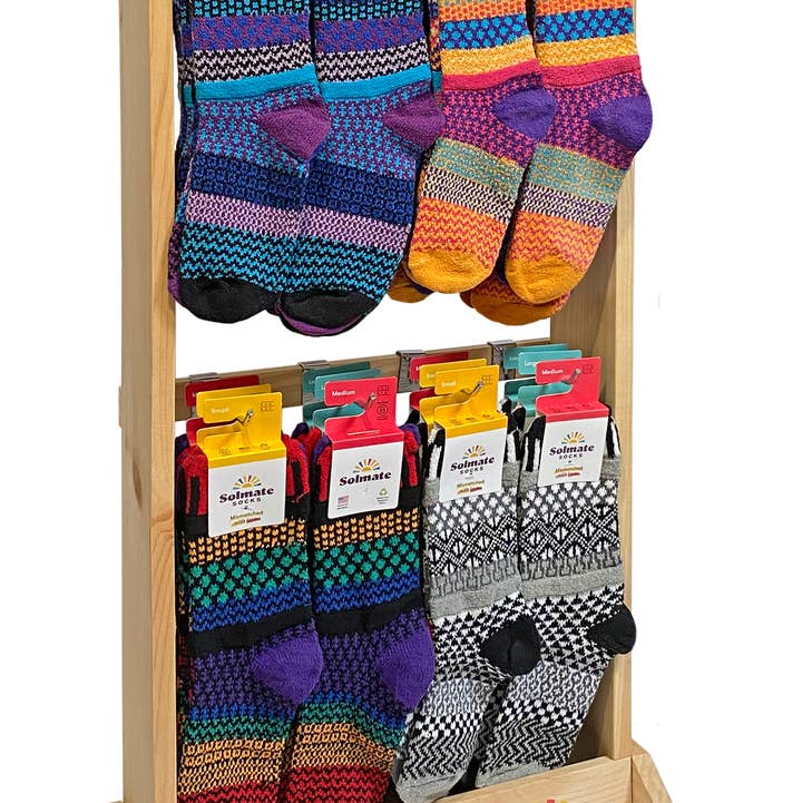 Solmate Socks - Wholesale Retailer Display - Accessories - Wooden Counter Display