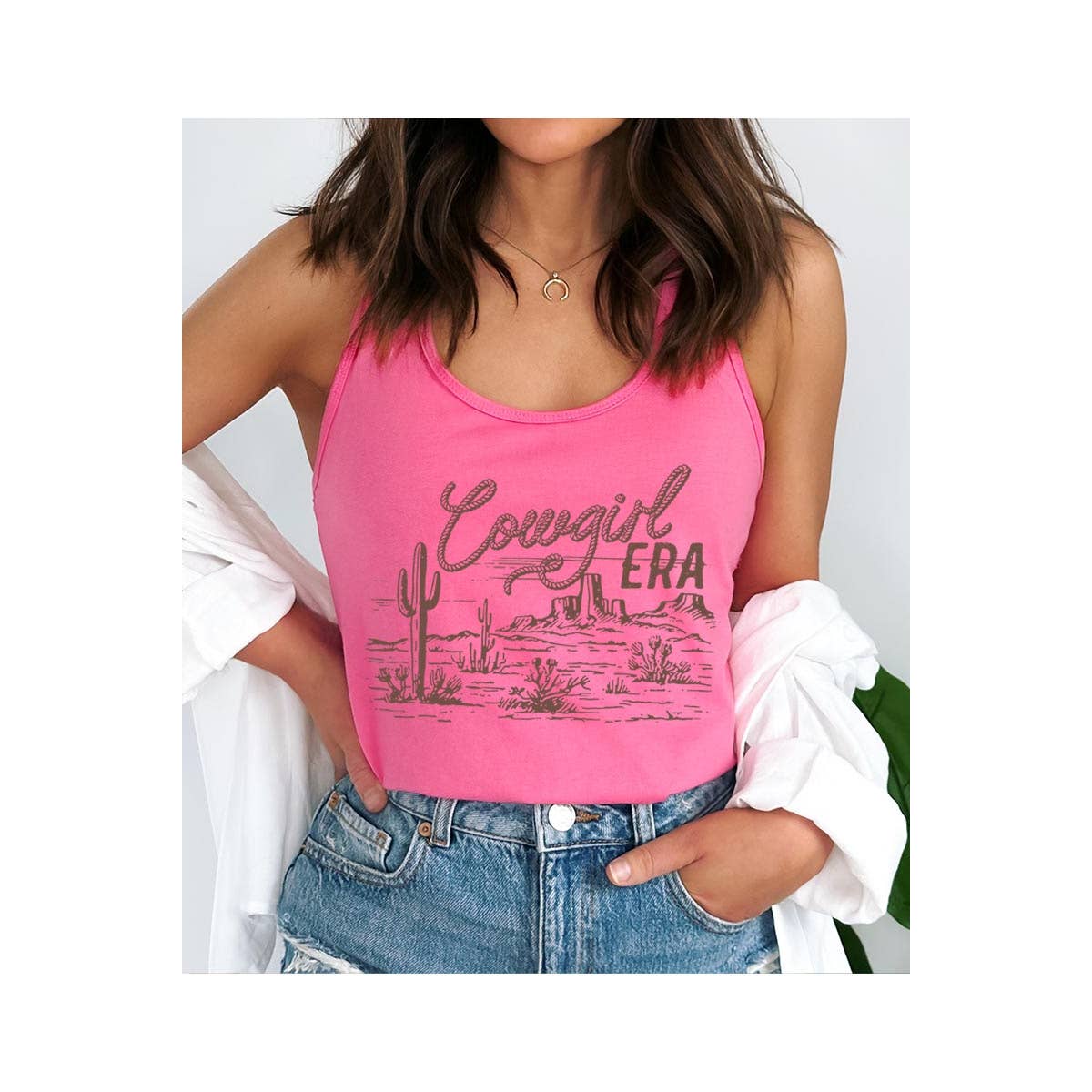 COLORBEAR – wholesale Tank top – Women′s – Cowgirl Era Graphic Racerback Tank Top4
