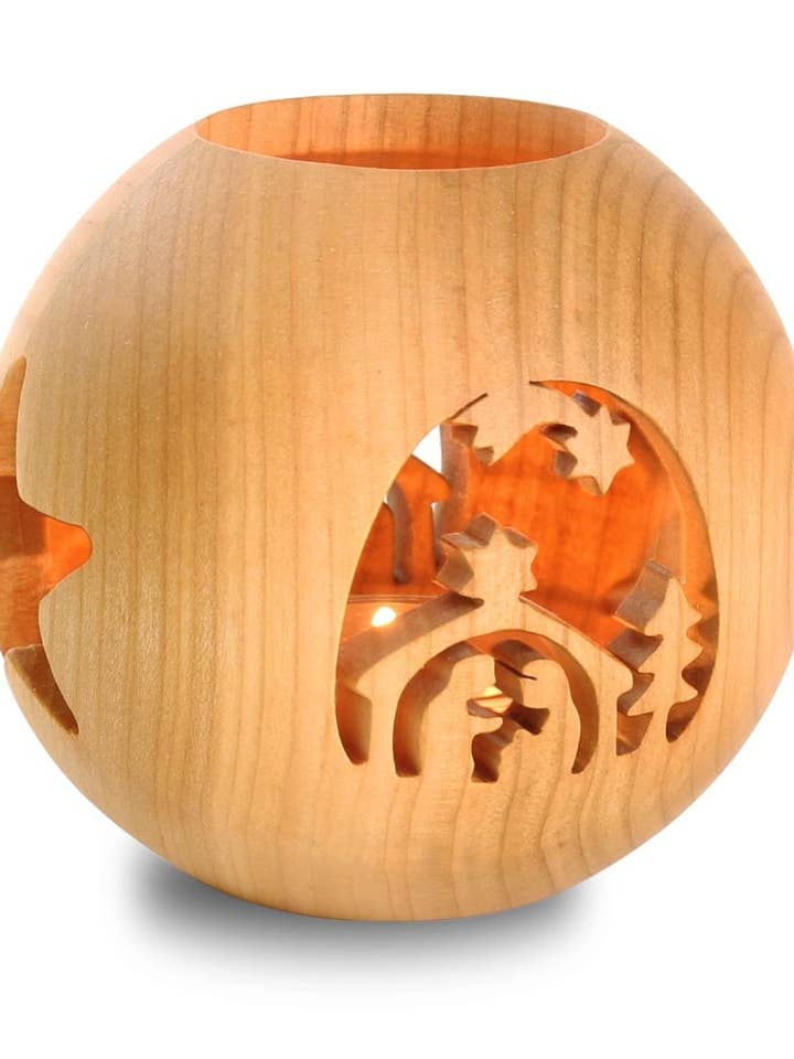 Wooden Nativity Lantern for wholesale by Dolfi