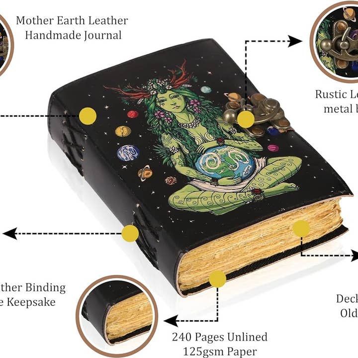 Tuzech Leather – wholesale Journal och dagbok – TUZECH läderklätt anteckningsbok med grimoirestil och ojämna kanter för män och kvinnor66