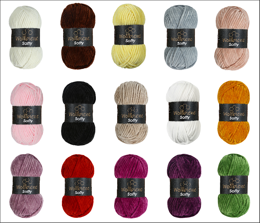 Wollbiene - Vendita all'ingrosso Lana - Wollbiene Softy chenille in micropoliestere 100 g filo grosso per maglia e uncinetto3