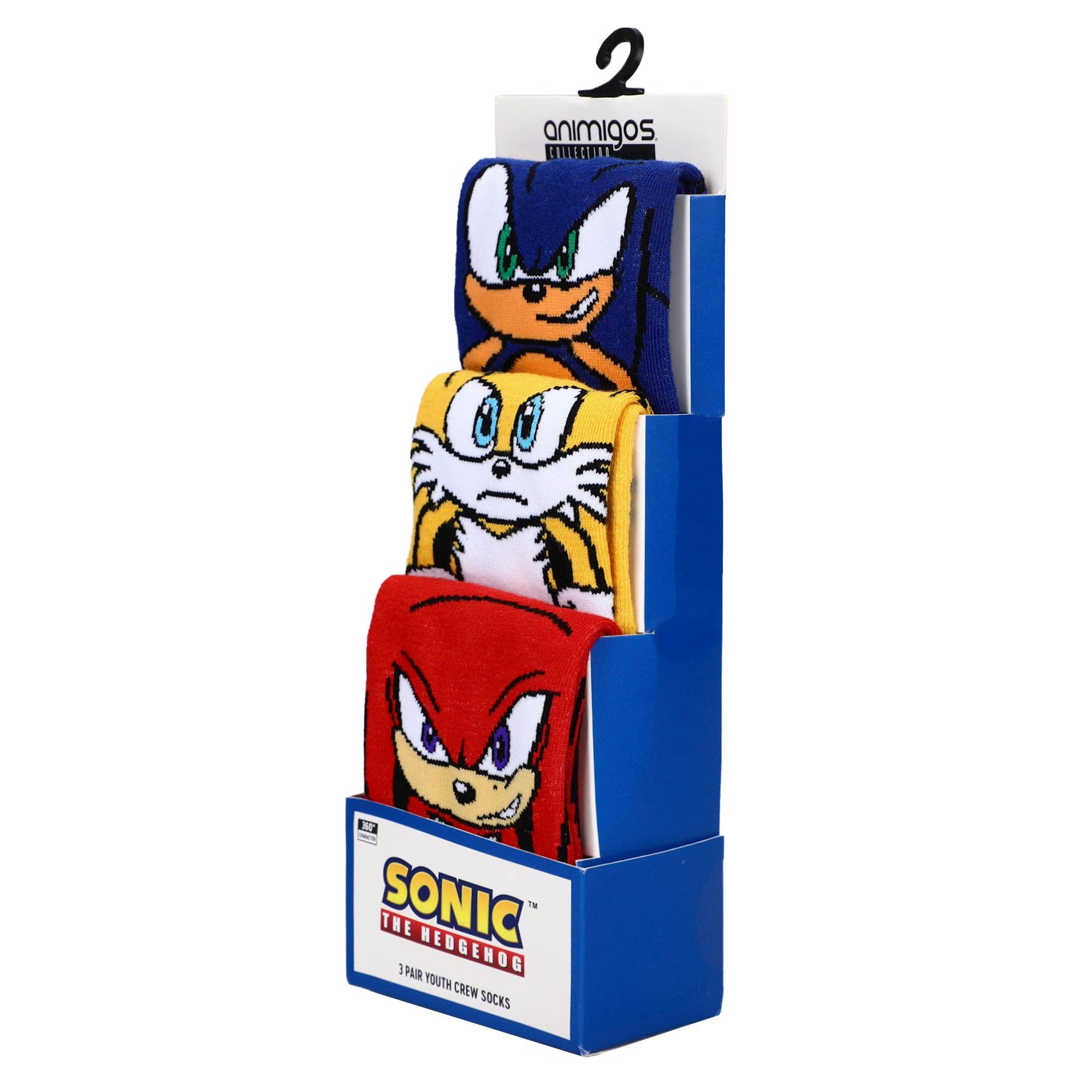 Bioworld Merchandising - Wholesale Socks - Kids - Sonic The Hedgehog Characters Youth 3-Pack 360 Crew Socks6