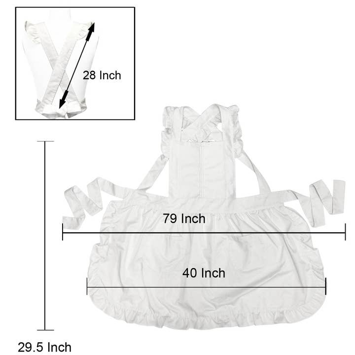 Wrapables.com - Wholesale Apron - Wrapables Retro White Apron with Pockets for Cooking4