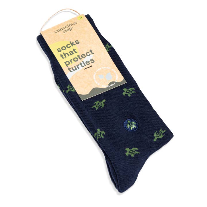 Default Socks that Protect Turtles (Navy Turtles) for wholesale on Faire1