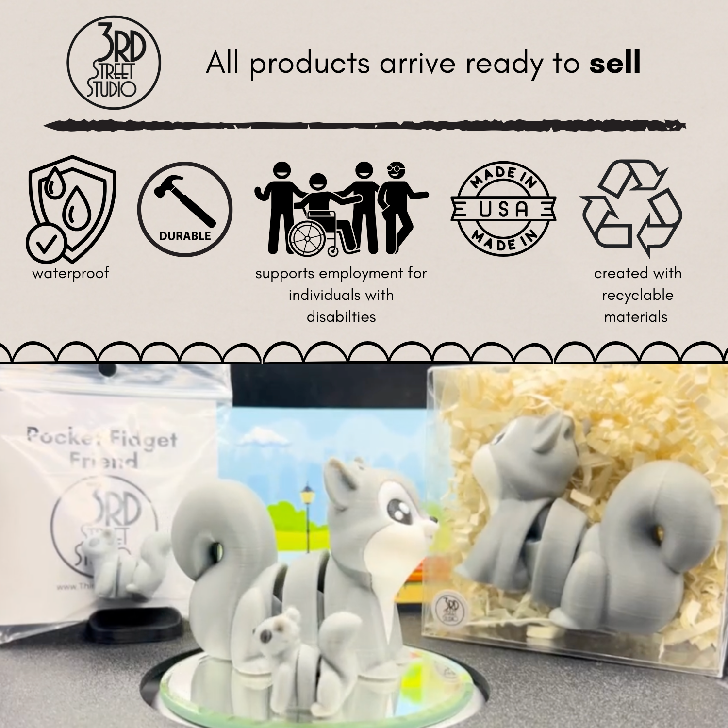 Third St. Studio - Wholesale Fidget Toy - Kids - Squirrel1