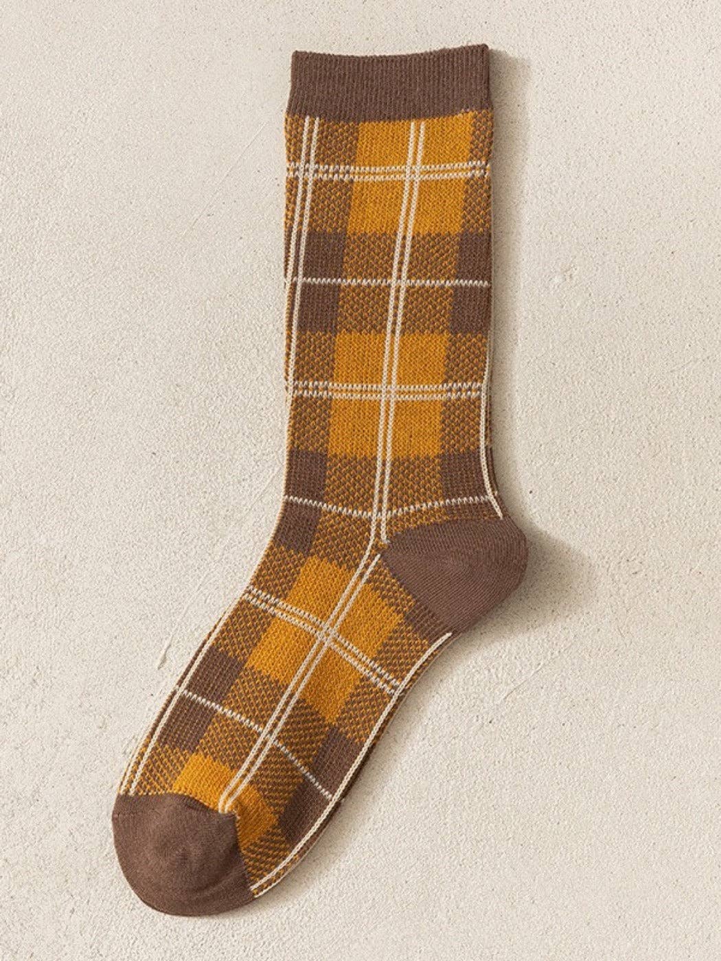 Funkyrel® Atzbranding Limited - Vente Chaussettes – femme - Rufia - Chaussettes d'hiver mi-mollet ton marron rétro0