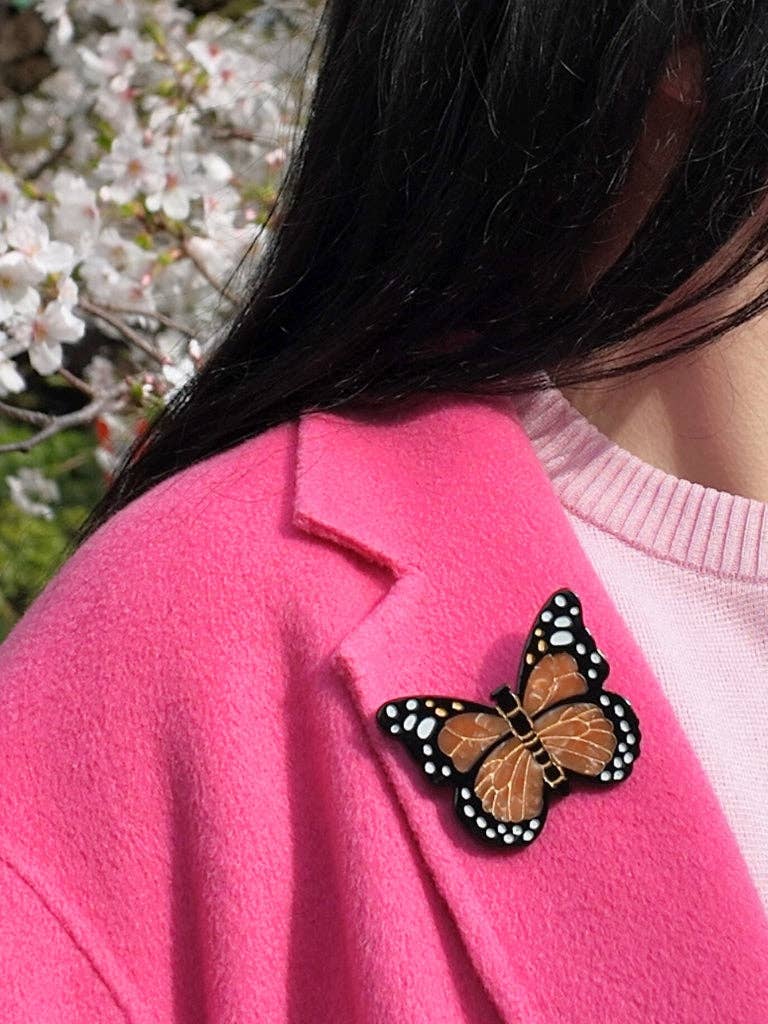 Solar Eclipse - Wholesale Hair Pin - Hand-painted Monarch Butterfly Brooch Pin2