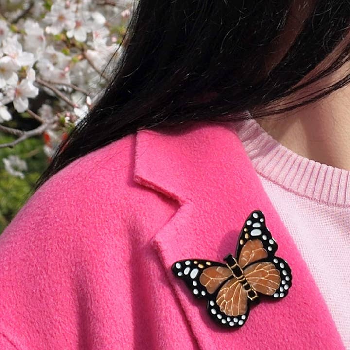 Solar Eclipse - Wholesale Hair Pin - Hand-painted Monarch Butterfly Brooch Pin2