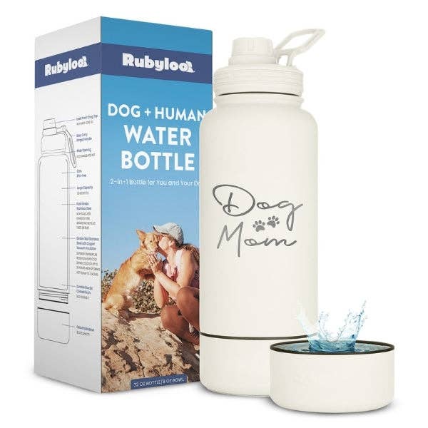 Dog + Human Water Bottle with Detachable Dog Bowl for wholesale by Rubyloo