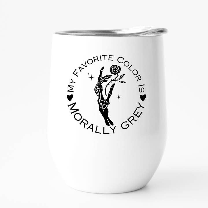 Moralement ambigu, gobelet isotherme à vin, amoureux des livres pour la vente par Fbombs & Booze