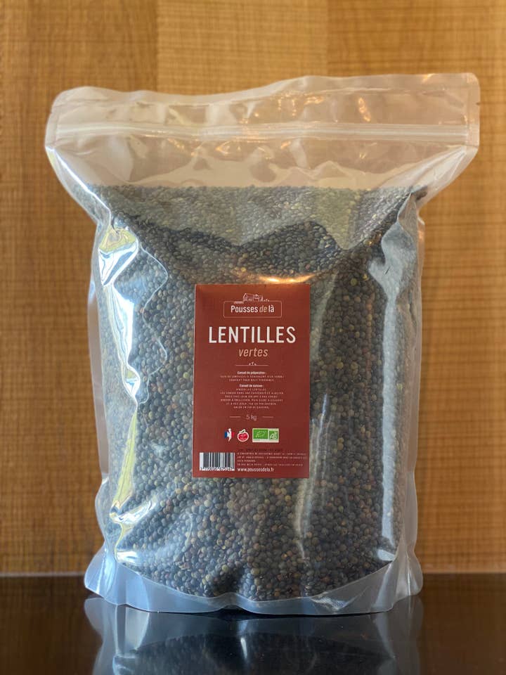 LENTICCHIE VERDI AB 5KG per la vendita all'ingrosso da parte di Pousses de là