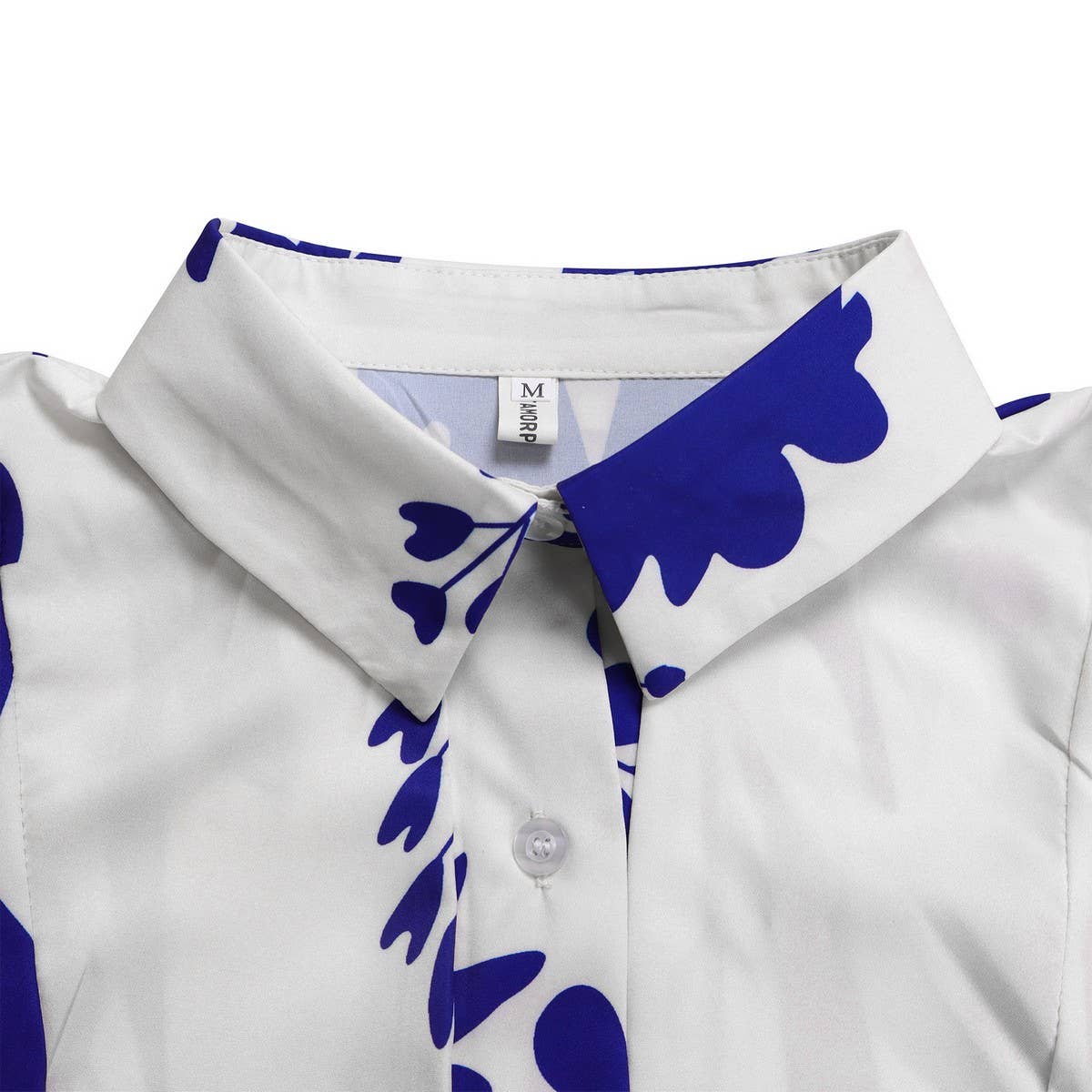 ACCITY - Wholesale Dress - Women's - TEMPERAMENT PRINTED IRREGULAR LAPEL DRESS_CWDMD36557