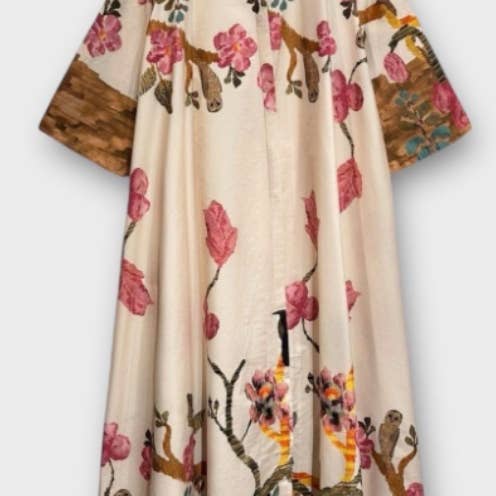 Robe Florale en Coton Beige Taille Unique LFDBE Fabriquée en Italie pour la vente par LOOWIE