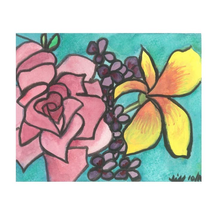 Card #5 Grape Hyacinth Trio for wholesale by One Woman's Art by Jill