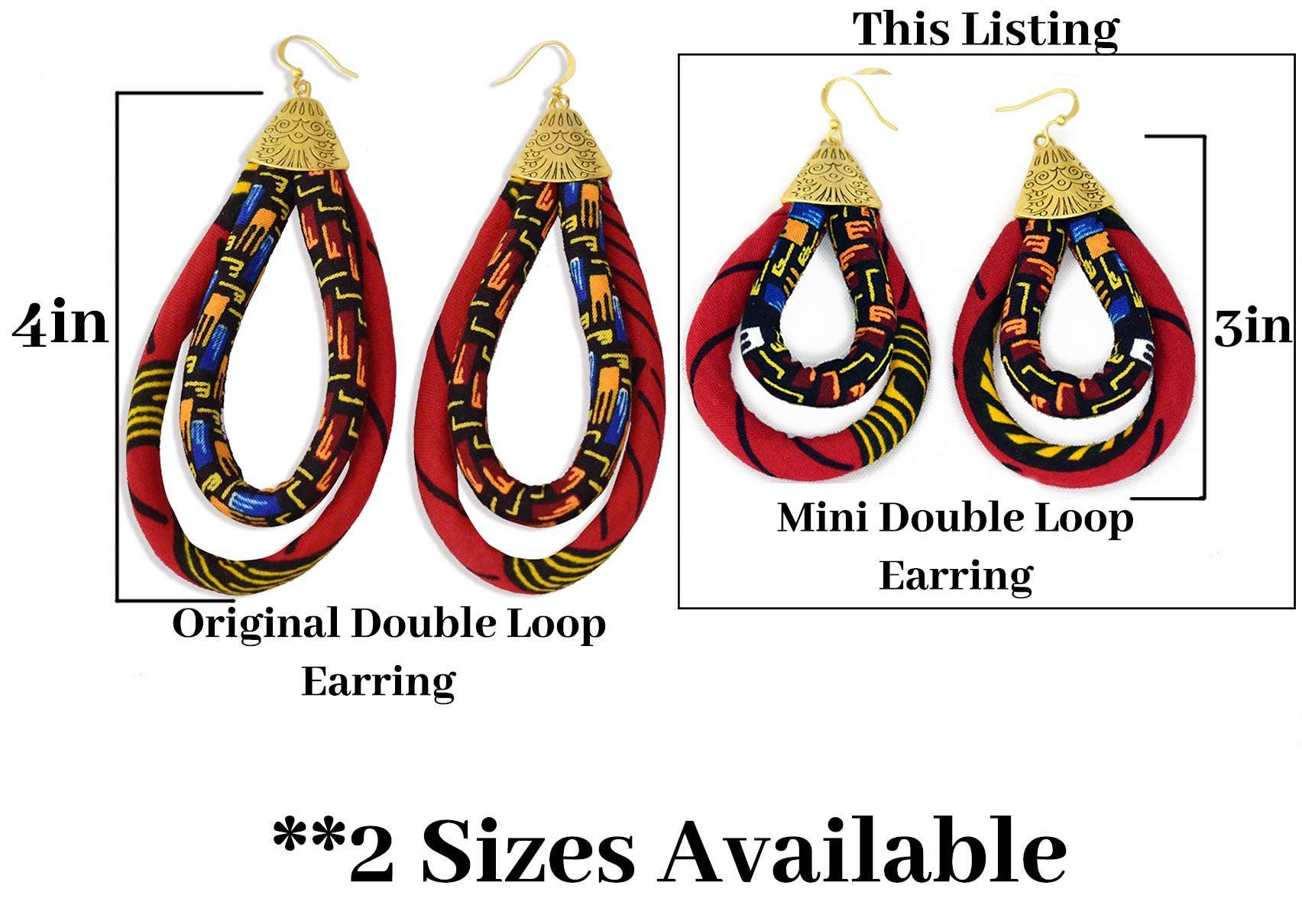 Cloth & Cord, LLC - Wholesale Dangle Earrings - Mini Double Loop Earring | Ketepa Print Earring4