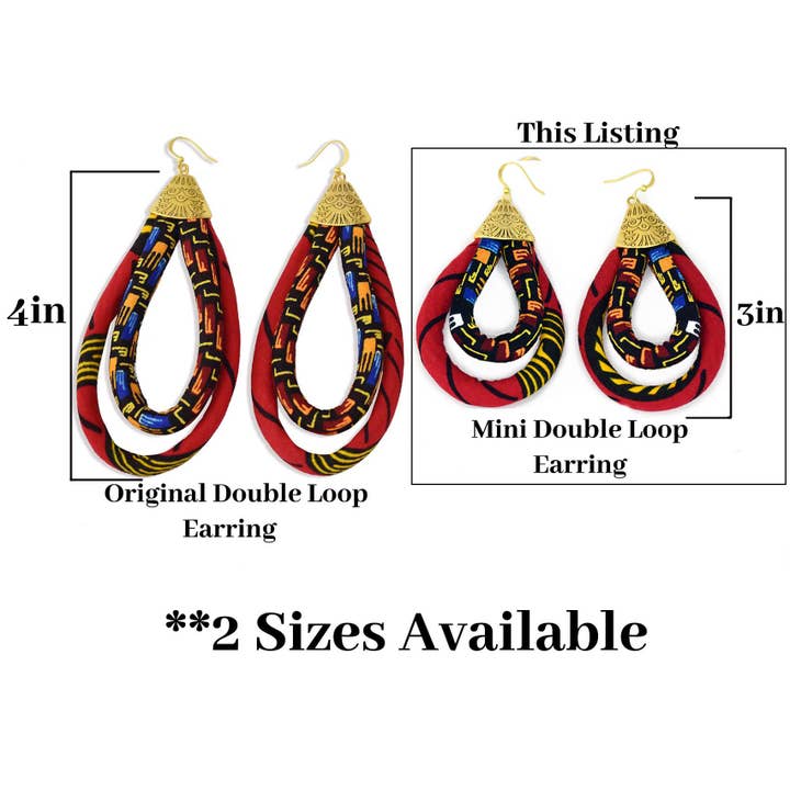 Cloth & Cord, LLC - Wholesale Dangle Earrings - Mini Double Loop Earring | Ketepa Print Earring4