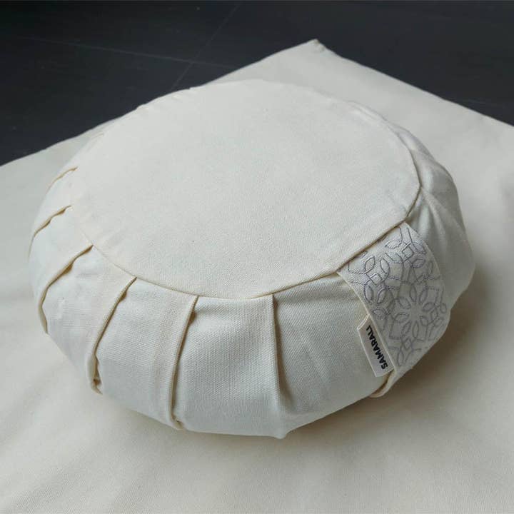 Zafu meditationskudde - elfenbenfärgad | ekologisk bomull | GOTS-certifierad för wholesale av Samarali