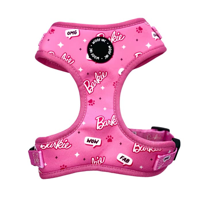 WOOF INC - Wholesale Pet Harness - Dog - Pink Barkie Dog Harness XS - L