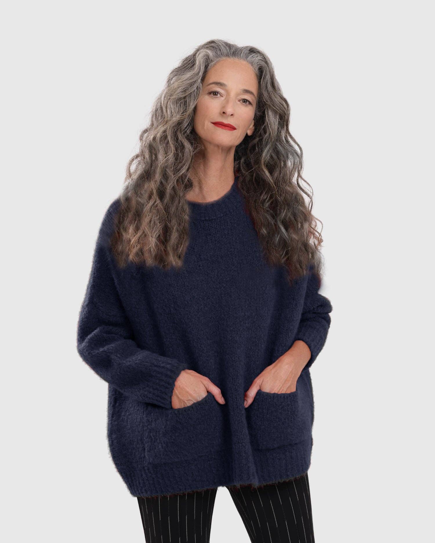 On Repeat Sweater, Navy for wholesale on Faire