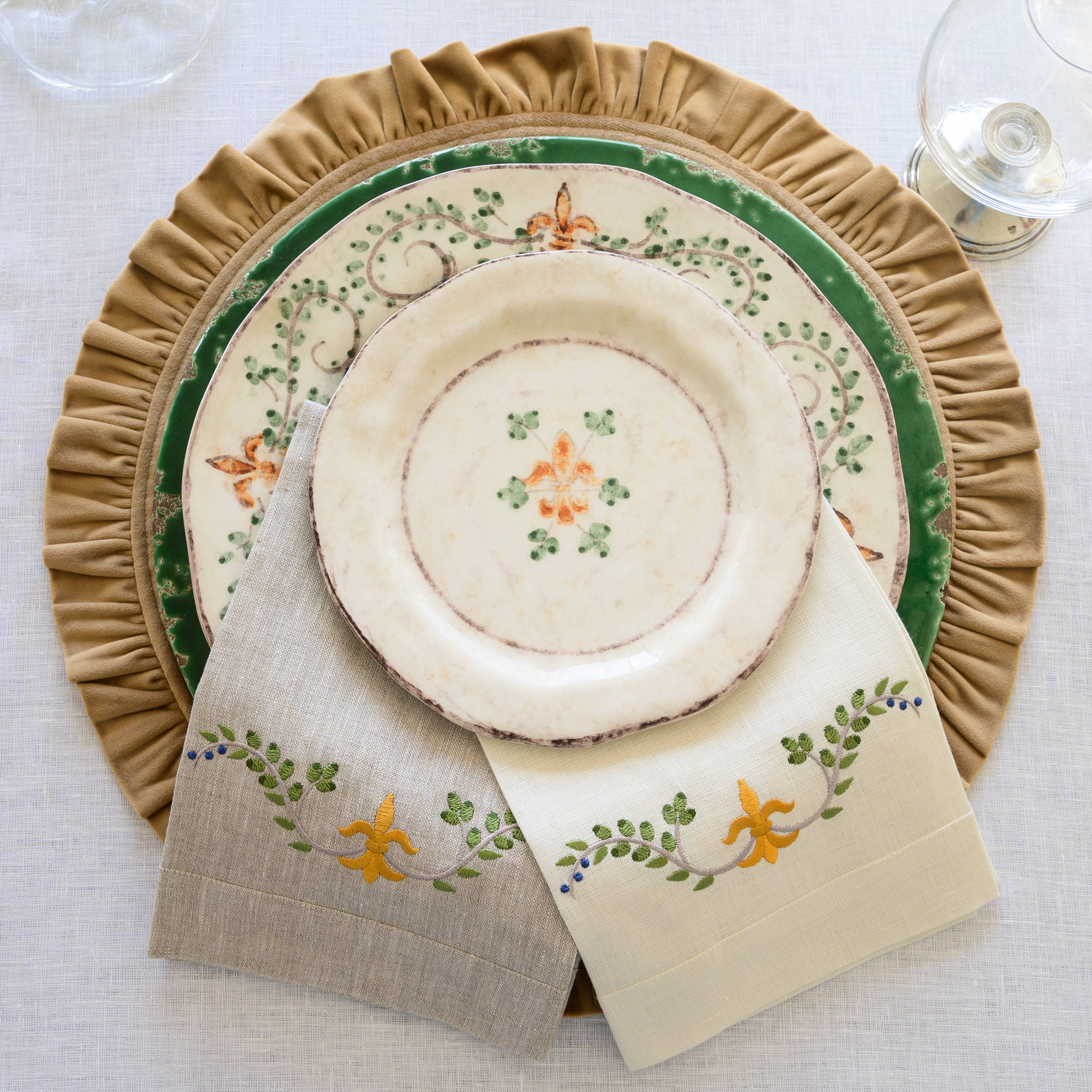 Arte Italica & Crown Linen Designs - Wholesale Salad Plate - Medici Salad/Dessert Plate3