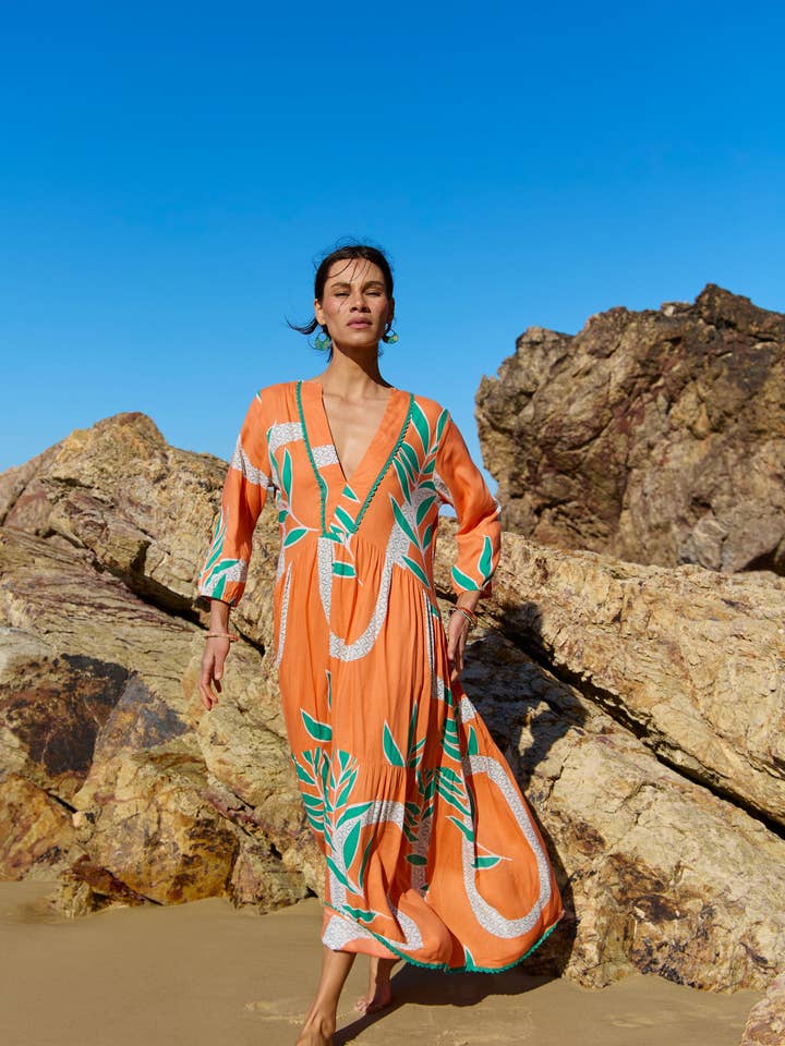 Orange Penny Maxi Tulum for wholesale on Faire2