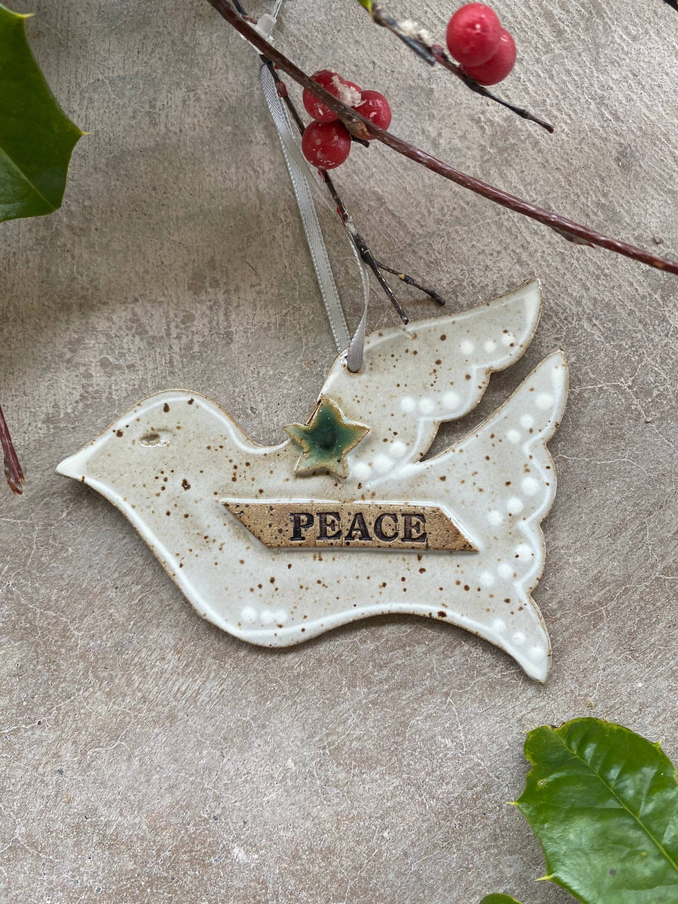 Stonehouse Pottery - Wholesale Ornament - Christmas holiday Ornament: Peace Dove1