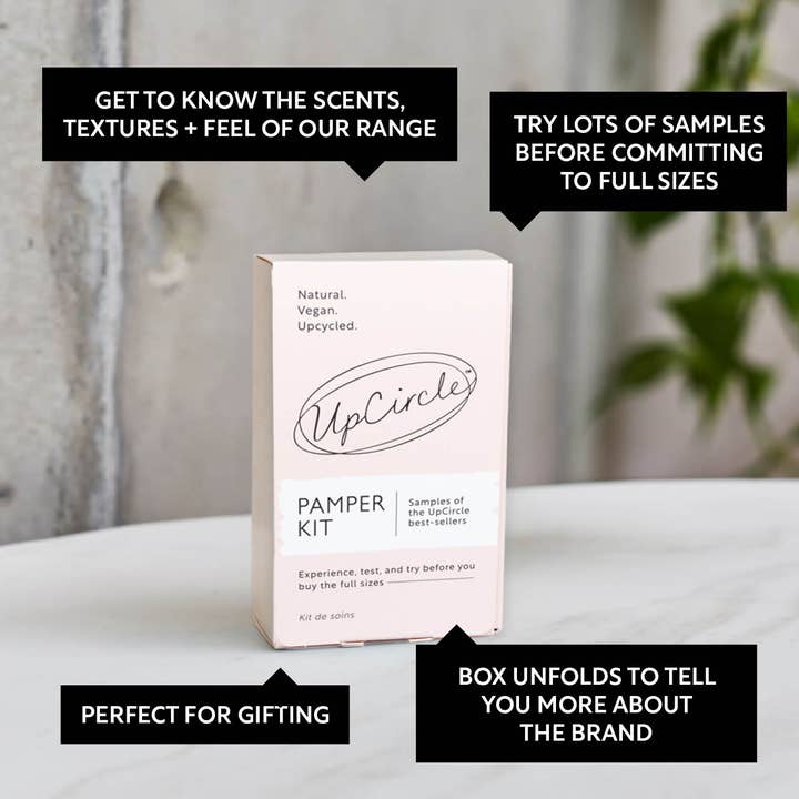UpCircle USA - Wholesale Facial Care Set/Kit - Pamper Kit - Eco Vegan Gift Set Mother's Day Wedding Favors