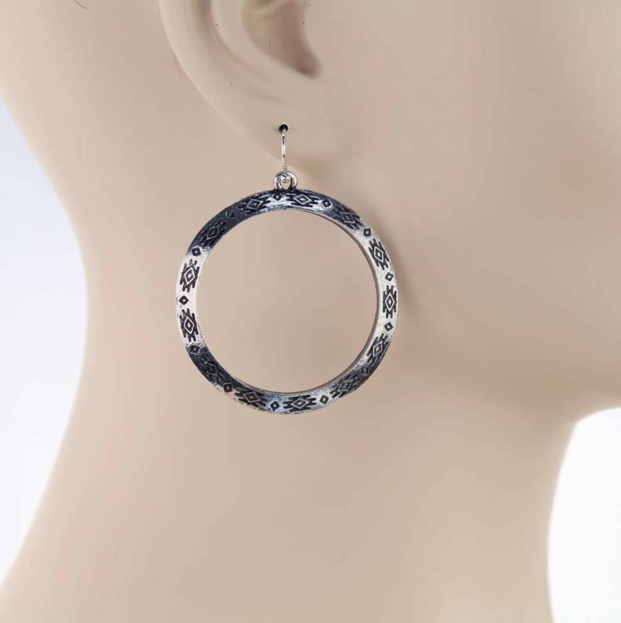 Boho Ranch Shop - Wholesale Hoop Earrings - Western Aztec Print Hoops3