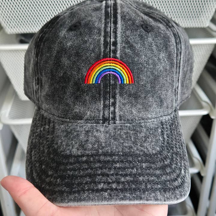 Vintage Regenboog horizon Cap (geborduurd) voor wholesale door Merchbaendchen