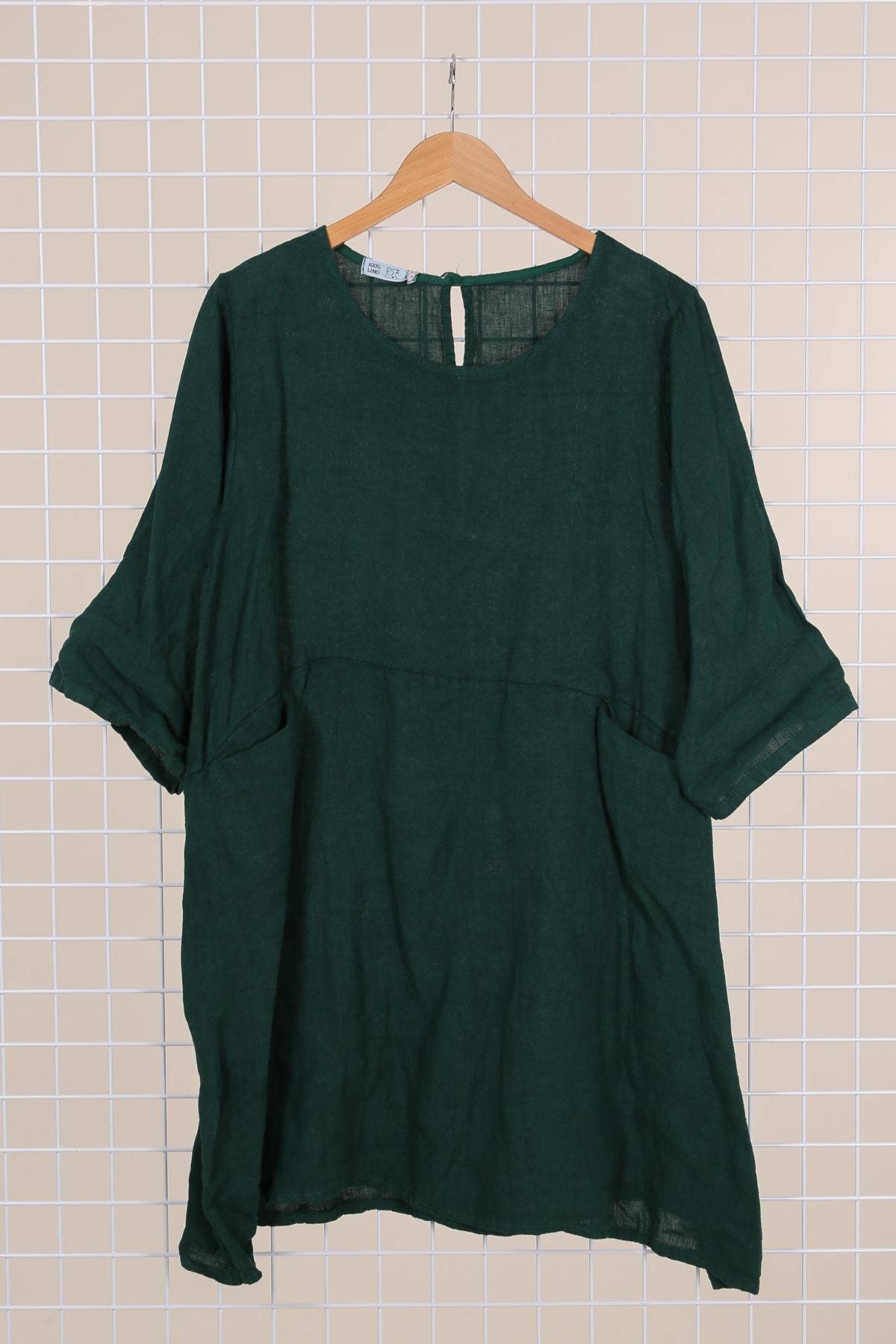 la maison des fibres naturelles – Engroshandel Kjole - Dame – Kort hørkjole med rund hals i 100 % hør 671931