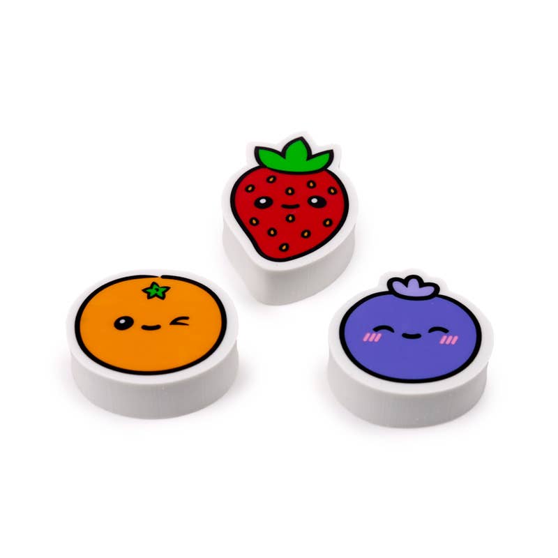 Puckator Ltd – wholesale Eraser – Child – Foodiemals Fruit 3 Piece Eraser Set1