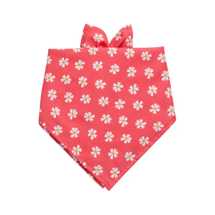 Bandana para perro con margaritas coral para venta al por mayor de Crew LaLa