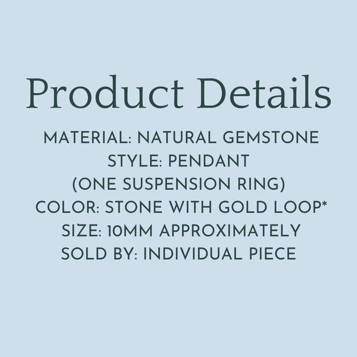 Only Beads - Wholesale Individual Charm/Pendant - Birthstone Charms - Raw Gemstone Pendants with Gold Plating5