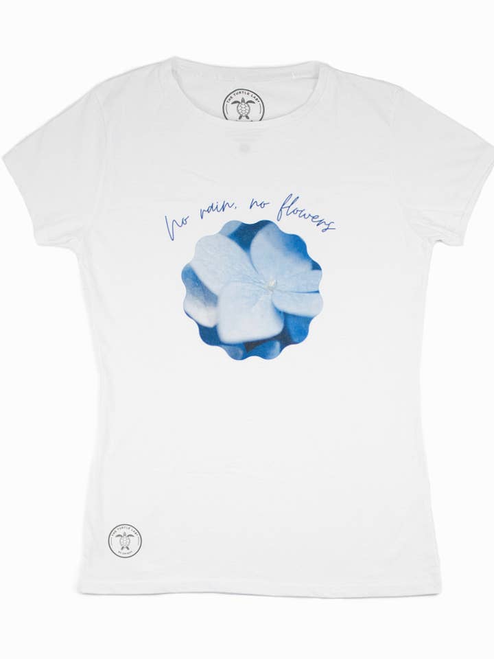 T-shirt de mulher "Hortênsia" por atacado de The Turtle Lab Shop