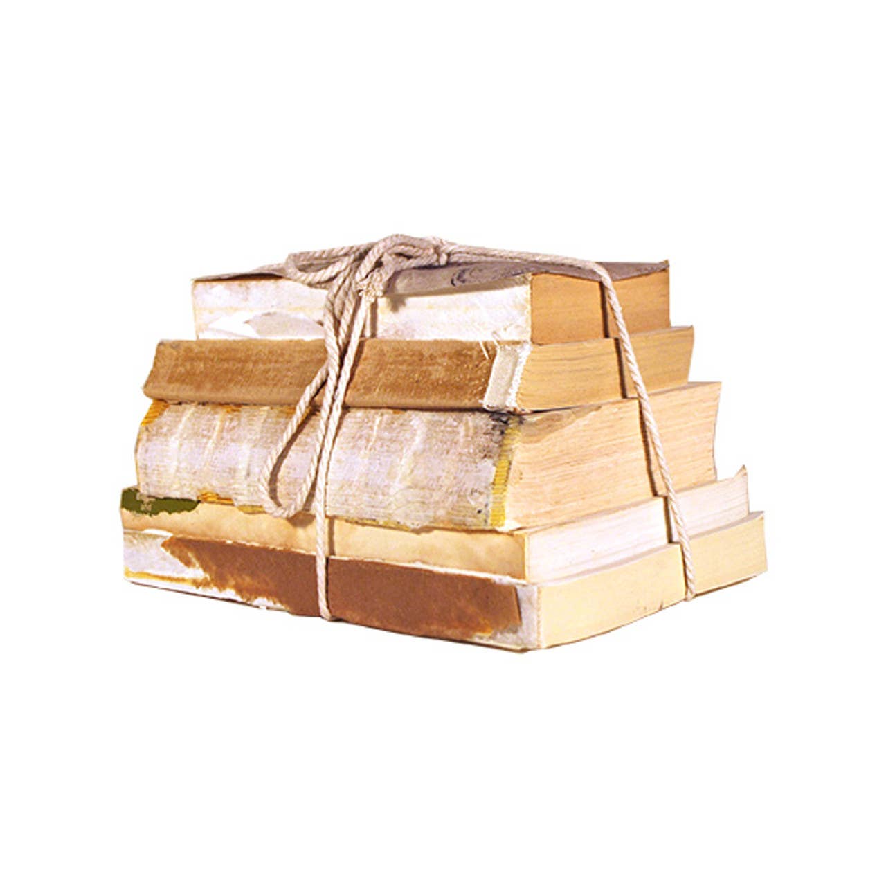 E. Lawrence, Ltd. - Wholesale Decorative Tabletop Object - Stack Of Five Tattered Books / Bundled & Tied0
