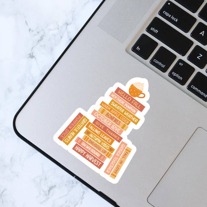Chapter & Craft Studio - Wholesale Sticker - Fall Book Stack Sticker2